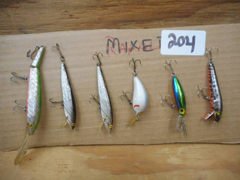 lot 204 image: (6) Assorted Crankbait Lures ...