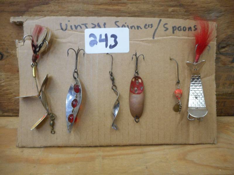 lot 243 image: (6) Vintage Spinner & Spoon Lures ...
