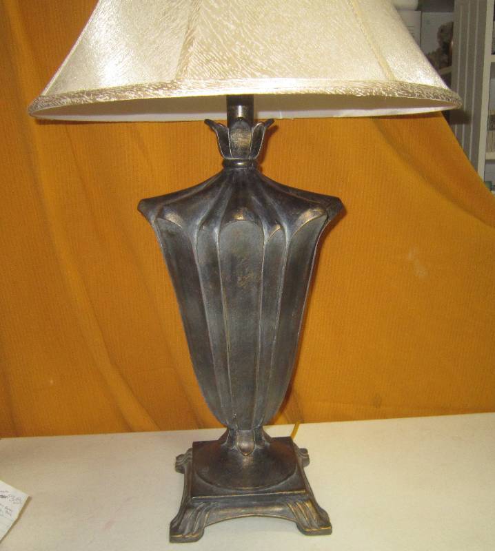 Large Heavy Lamp with Shade 34 Base 8 Sq Shade 13