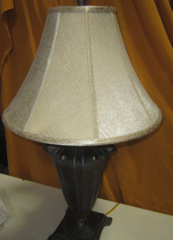 Large Heavy Lamp with Shade 34 Base 8 Sq Shade 13