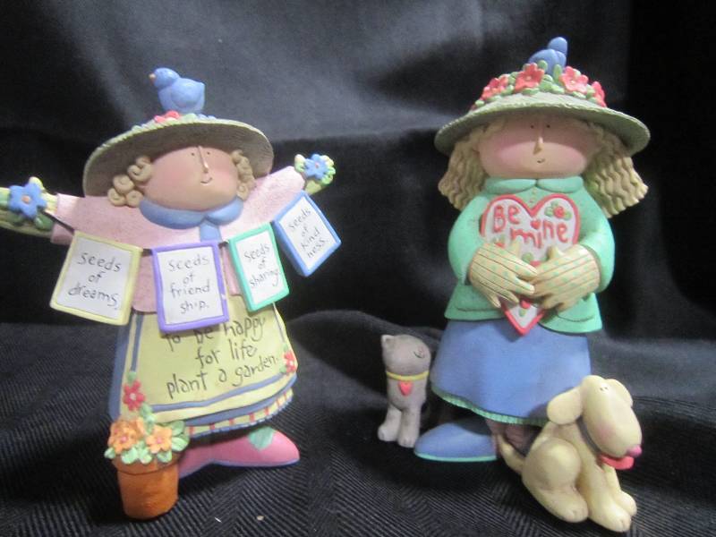 2 Gardening Statues by Simple Delights Sue Dreamer