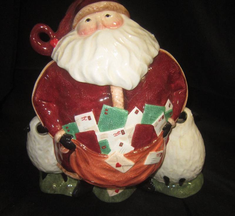 New Cookie Jar - Santa and Sheep 12 x 12
