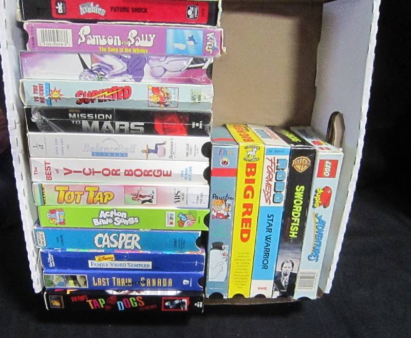 Box of VHS Tapes