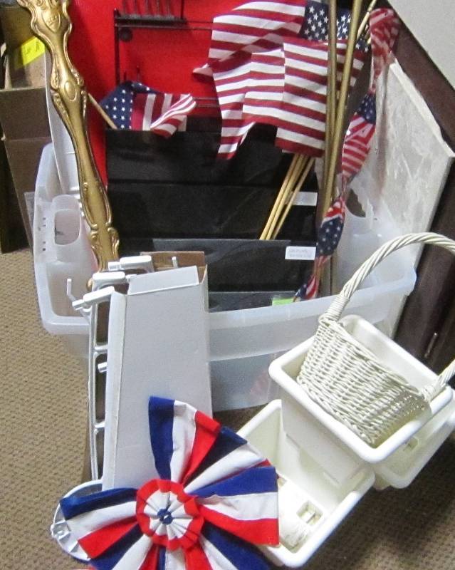 Wall Planter, Jewelry Display, 3 Planters, Flags, Office Supplies, Basket, Tote with Lid, Misc