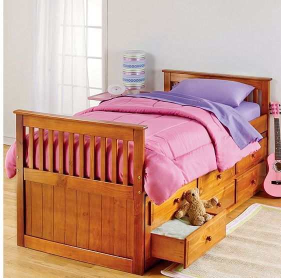 McLeland Design Captains Bed with Trundle & Storage Drawers