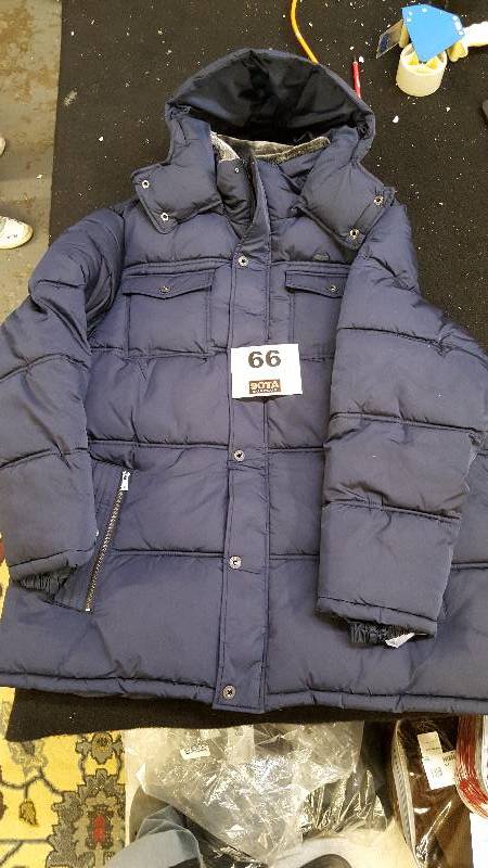 Rocawear Mens BigTall Hooded Bubble Jacket with Faux Fur  Navy 4X