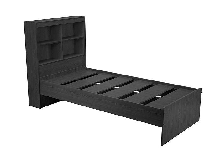 alcove Cooper Single Bed with Shelving Black