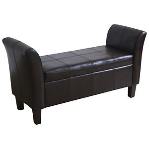 McLeland Design Leather-Look Storage Bench