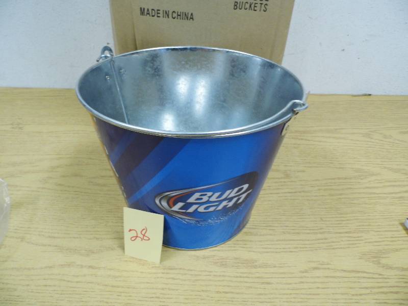 Wrapped Bud Light Metal Buckets