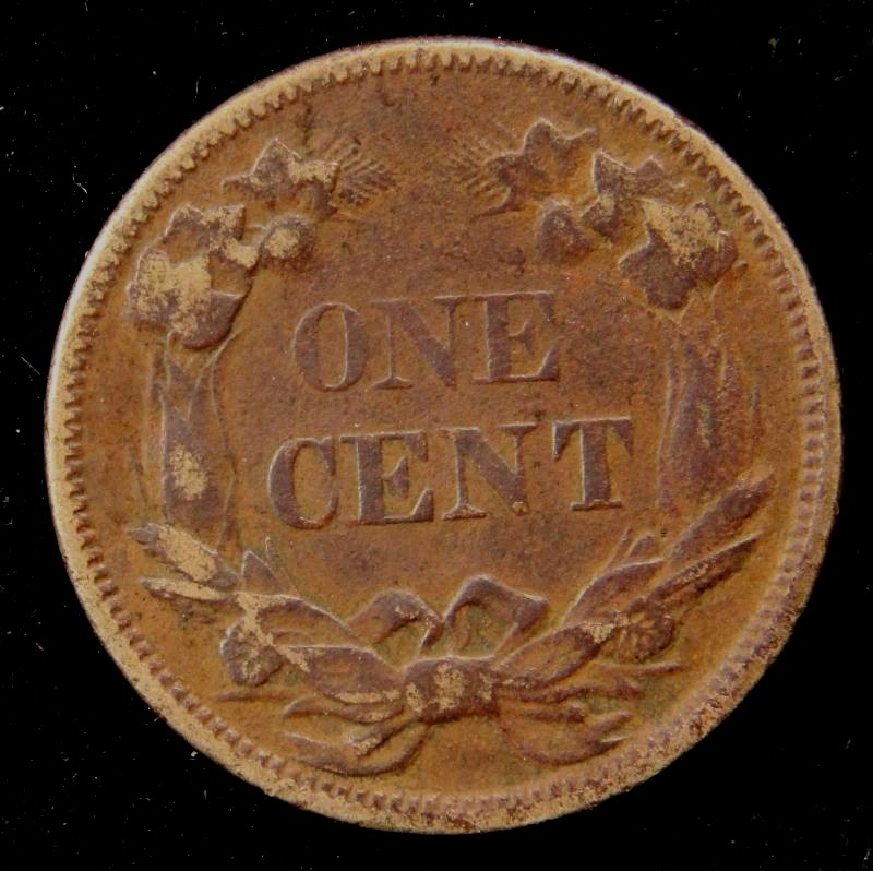 1858 LARGE LETTERS US FLYING EAGLE CENT VF