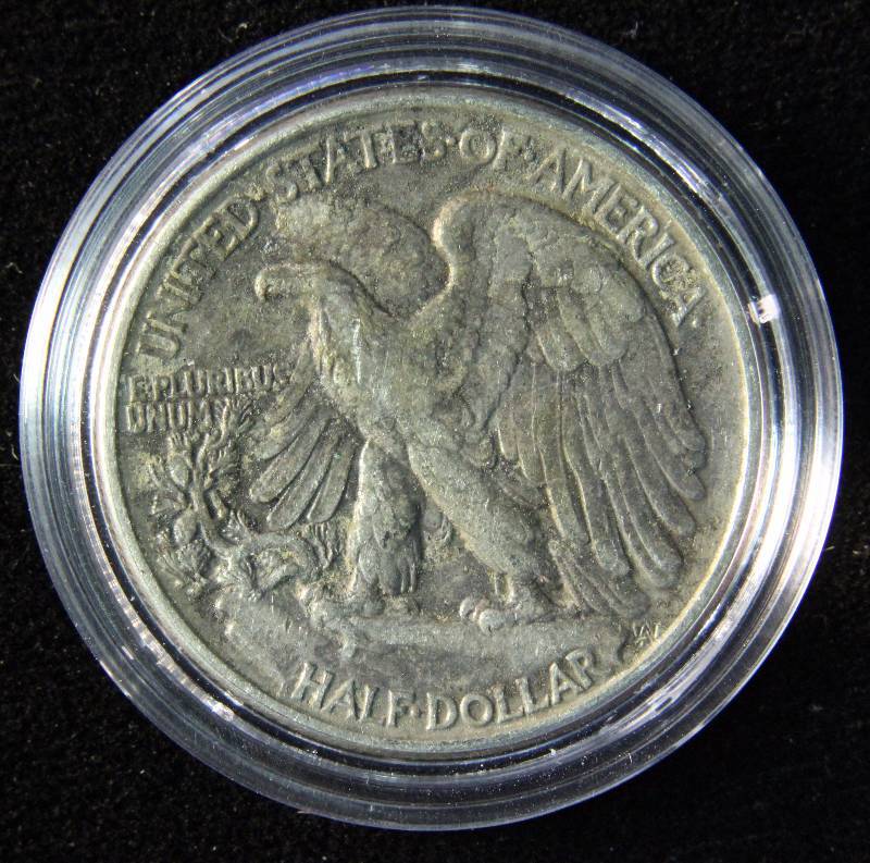 1944 WALKING LIBERTY SILVER HALF DOLLAR IN AIRTITE HOLDER