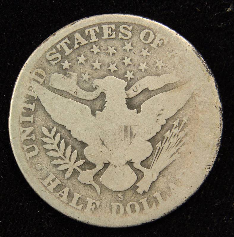 1914-S BARBER SILVER HALF DOLLAR