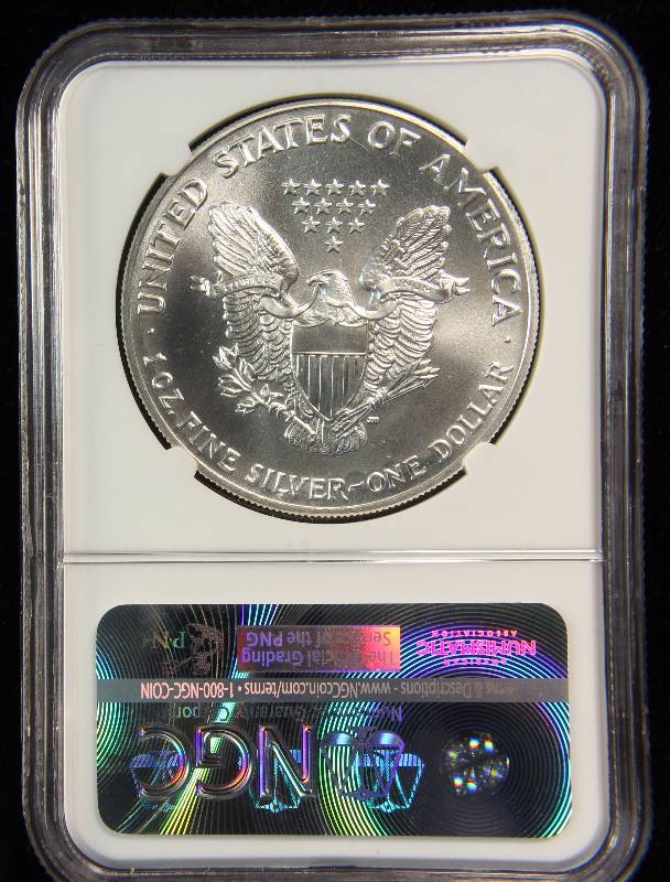 1991 AMERICAN SILVER EAGLE 1 TROY OZ. .999 FINE SILVER DOLLAR MS69 NGC