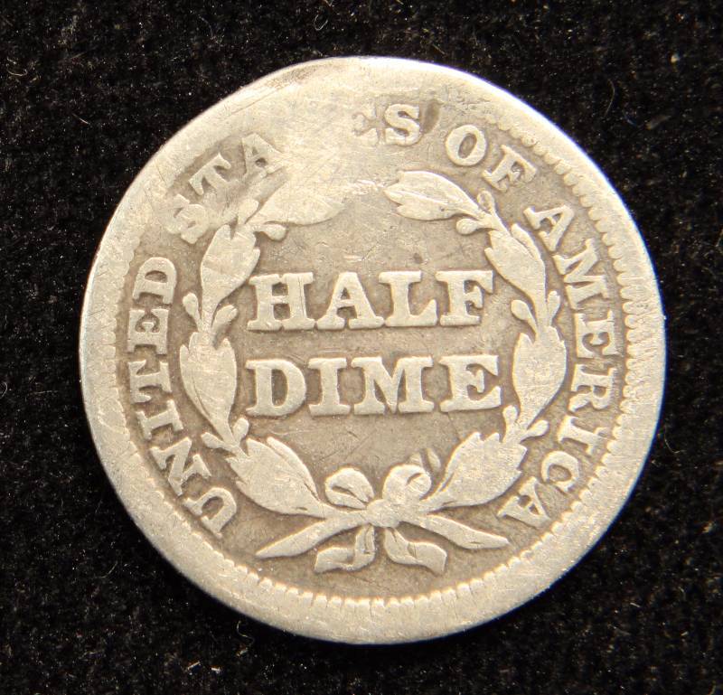 1853 ARROWS AT DATE SEATED LIBERTY SILVER HALF DIME VG DETAILS