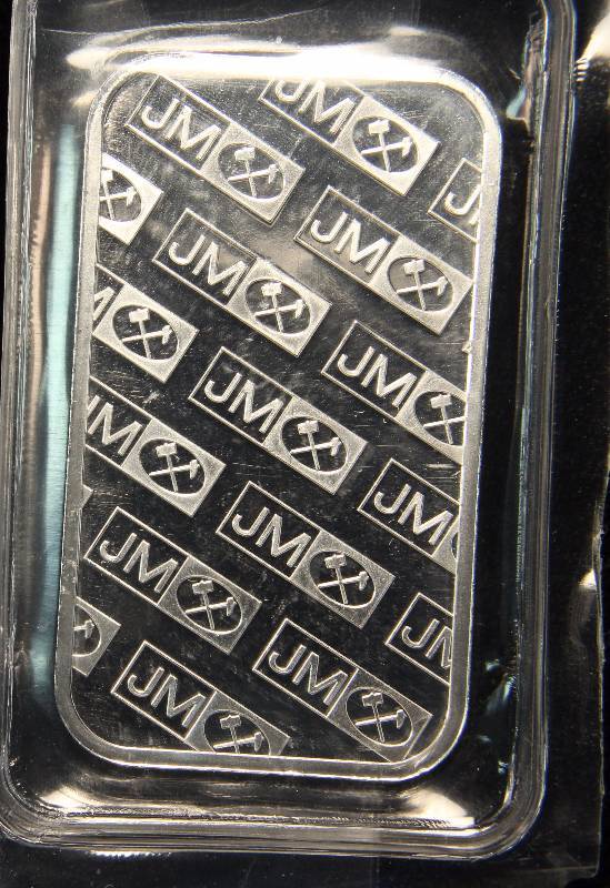 1 TROY OZ. .999 FINE SILVER JM JOHNSON MATTHEY BAR