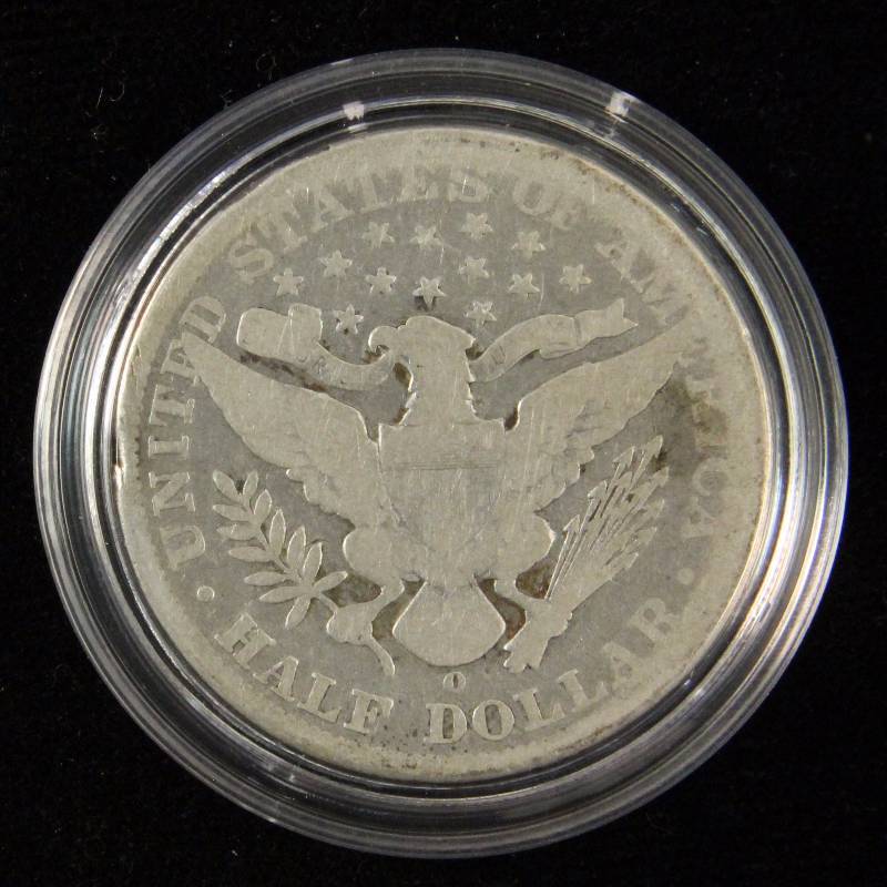 1897-O BARBER SILVER HALF DOLLAR IN AIRTITE HOLDER KEY DATE