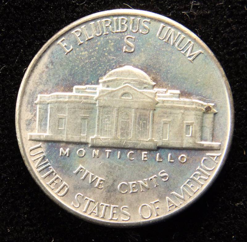 1943-S SILVER WAR NICKEL UNC.