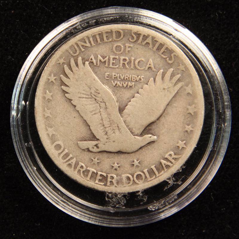 1925 STANDING LIBERTY SILVER QUARTER VF IN AIRTITE HOLDER
