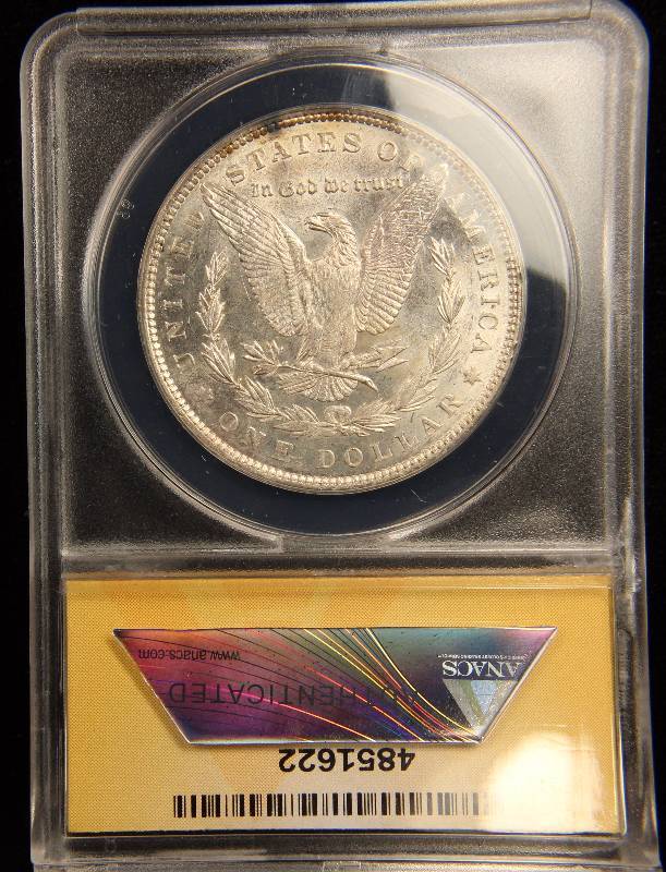 1889 MORGAN SILVER DOLLAR AU55 ANACS CERTIFIED