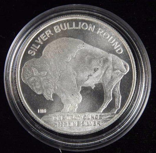 1 TROY Oz. .999 FINE SILVER INDIAN BUFFALO ROUND IN AIRTITE HOLDER