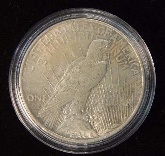 1922 PEACE SILVER DOLLAR AU IN AIRTITE HOLDER