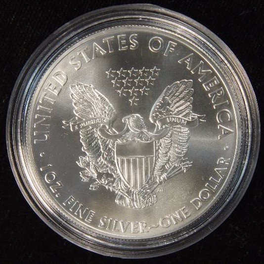 2014 AMERICAN SILVER EAGLE 1 TROY OZ. .999 FINE SILVER DOLLAR IN AIRTITE HOLDER