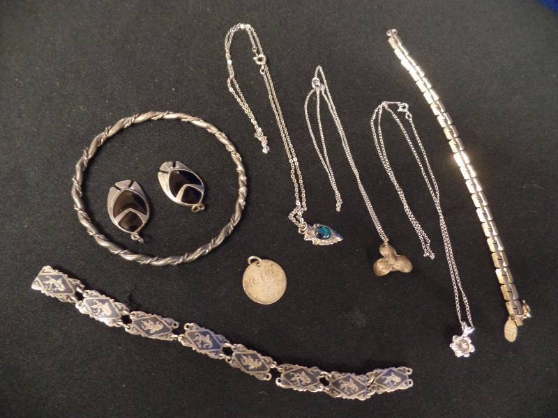 Silver Jewelry Lot (some marked Sterling)