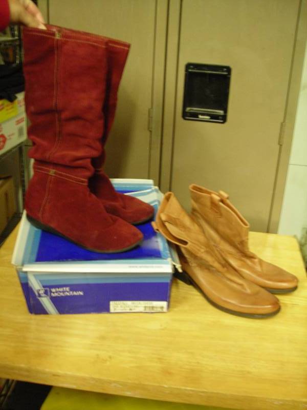 Pair Ladies White Boots, Pair Suede, Pair Franco Santo All Size 7