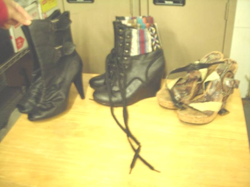 3 Pair Ladies Wedges, Boots Size 7-7 12