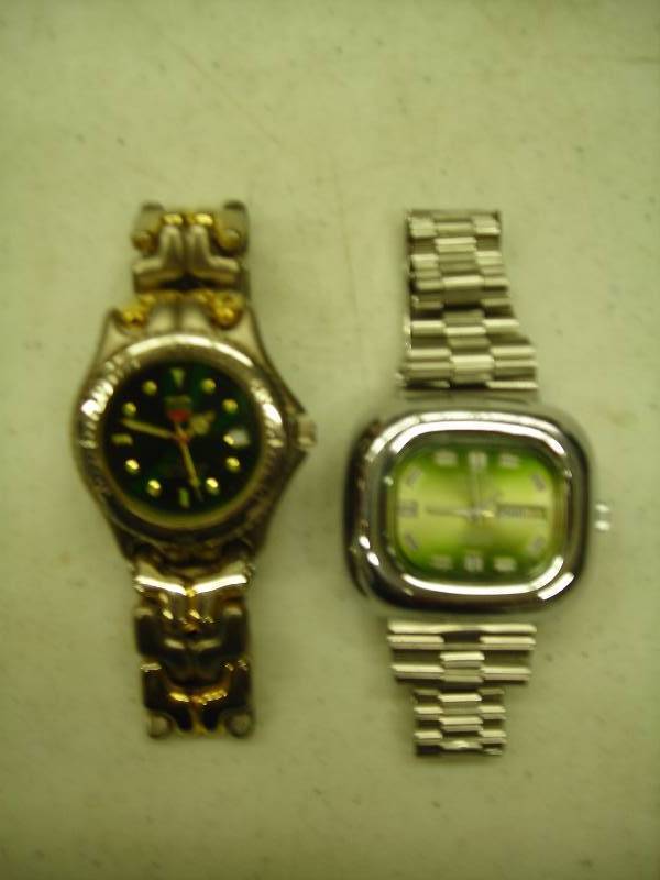 2 Mens Watches- Lucien Piccard 17 Jewel (Not Working), Tag Heuer (Knock-Off Not Working)
