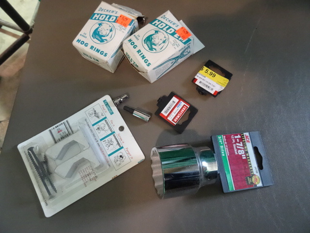 lot 14 image: NEW Lot misc items incl 1-7  8 Chrome Socket, Floor Squeak Stop Kit, 2 x Hog Rings (50 pcs) and more