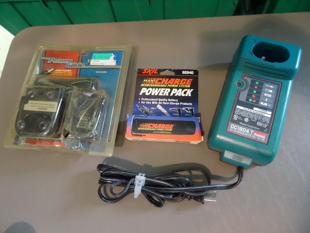 lot 24 image: NEW Electrical Lot incl Skil Battery Pack, Battery Charger, and used Makita Battery Charger