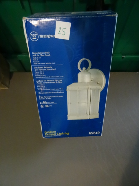 lot 25 image: NEW Outdoor Light Fixture Westinghouse Pewter Patina Finish pn 69610