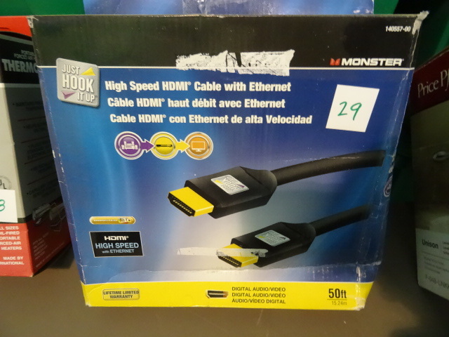 lot 29 image: NEW 50 ft HDMI Cable by Monster Cable