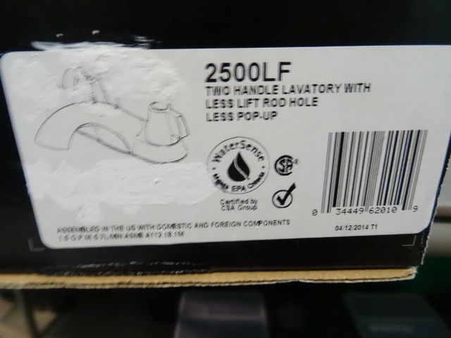 lot 33 image: NEW Delta Bathroom Lav Faucet pn 2500LF