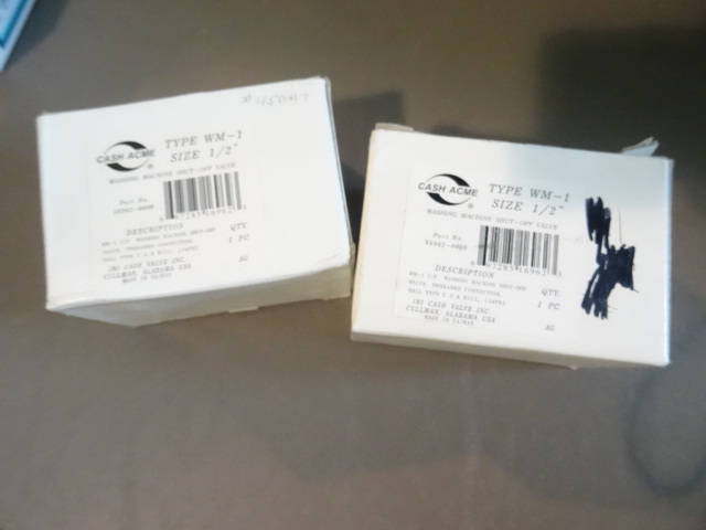 lot 39 image: NEW Lot Qty 2 Cash-Acme Washing Machine Shutoff Valve Type WM-1 size 1  2 in