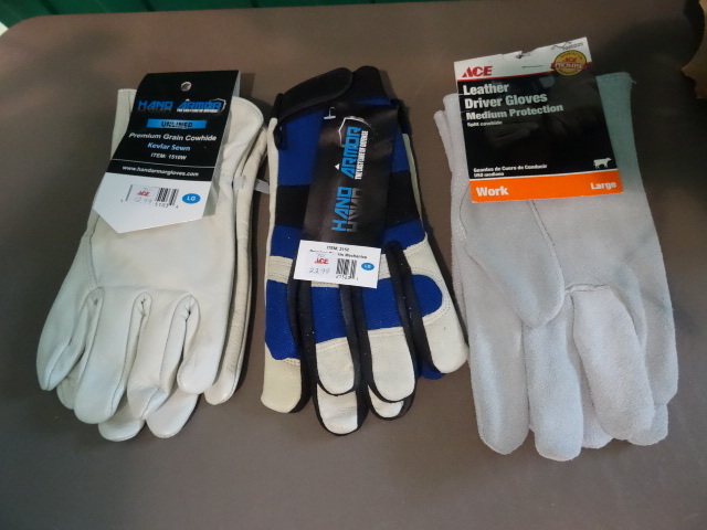 lot 70 image: NEW Lot Qty 3 Pair Leather Gloves