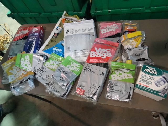 lot 72 image: NEW Lot Vacuum Bags and HEPA Filters Plus Vacuum Belts approx 18 pcs