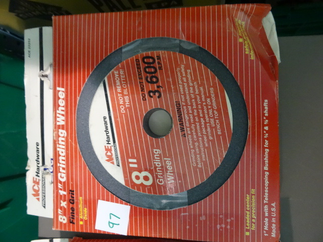 lot 97 image: NEW Grinding Wheel 8x1 in Aluminum Oxide Fine grit
