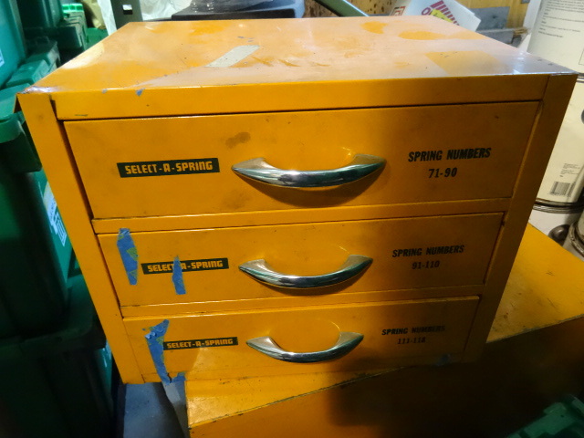 lot 102 image: USED 3 Drawer Hardware Bin Storage System approx 14x11x12 Filled with Springs