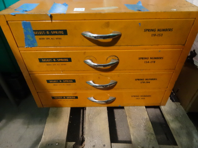 lot 103 image: USED 4 Drawer Hardware Bin Storage System approx 21x12x15 Filled with Springs