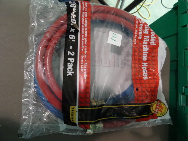 lot 121 image: NEW Color Coded Washing Machine Hose Set