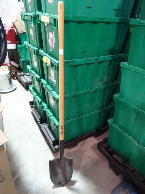lot 140 image: LIKE NEW HomePlus Round Point Digging Shovel with Wooden Handle