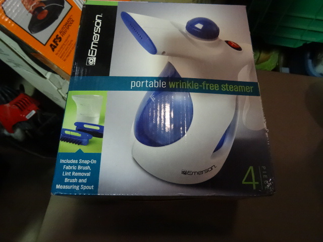 lot 157 image: NEW Emerson Portable Wrinkle Free Clothes Steamer