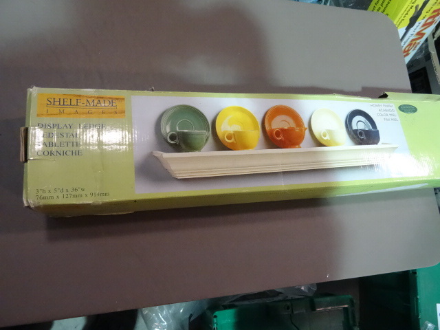 lot 184 image: NEW ShelfMade Images Display Edge Wall Mount 3x5x36 in Honey Finish