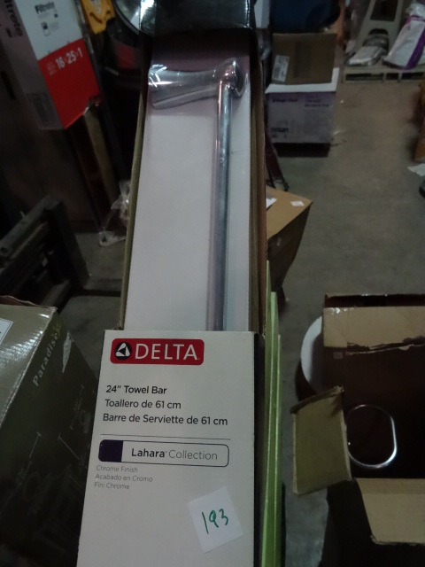 lot 193 image: NEW Delta 24 in Towel Bar Lahara Collection Chrome