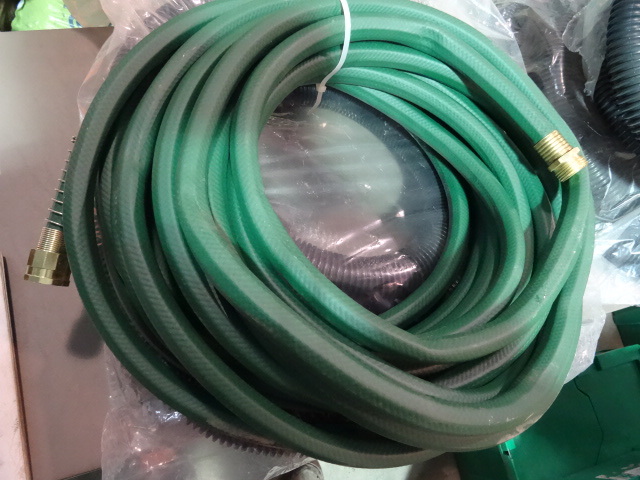 lot 195 image: NEW 50 ft Garden Hose with Heavy Duty Brass Ends