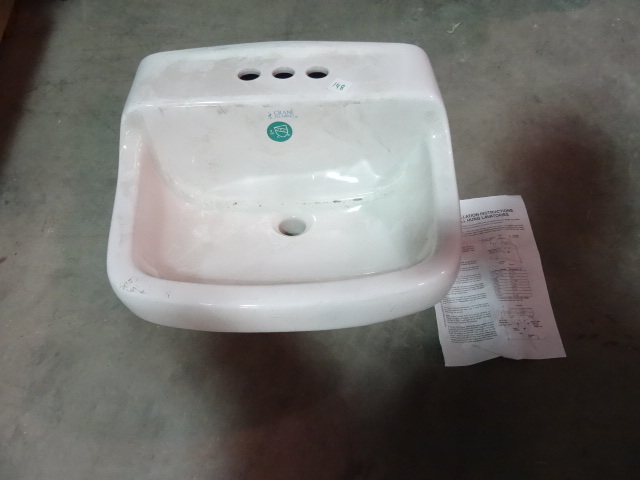 lot 148 image: NEW Crane Wall Mount Lav Sink White
