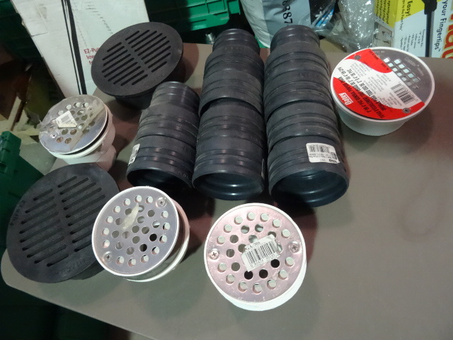 lot 212 image: NEW LARGE LOT Plumbing Fittings Plastic, incl 4 x 3-4 in General Purpose Drain Kits and more