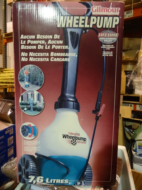 lot 240 image: NEW Gilmour Garden WheelPump Spray Pump on Wheels